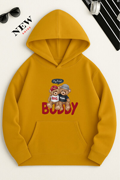 New Shine Hanorac cu glugă cu imprimeu Teddy Bear