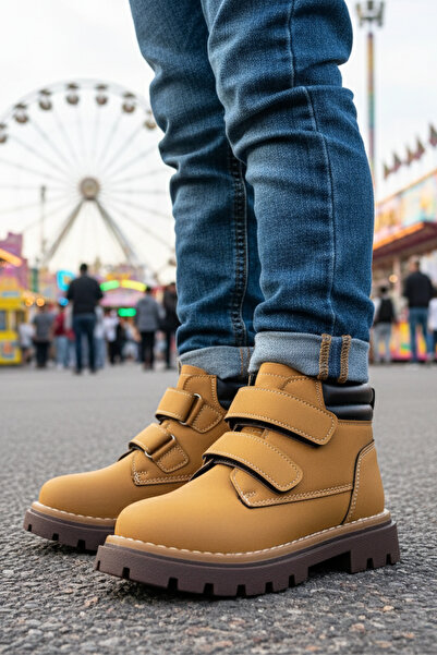 Ekonomik Ayakkabı Unisex Çocuk Su Geçirmez Outdoor Bot – Sağlam Tabanlı & Pel...