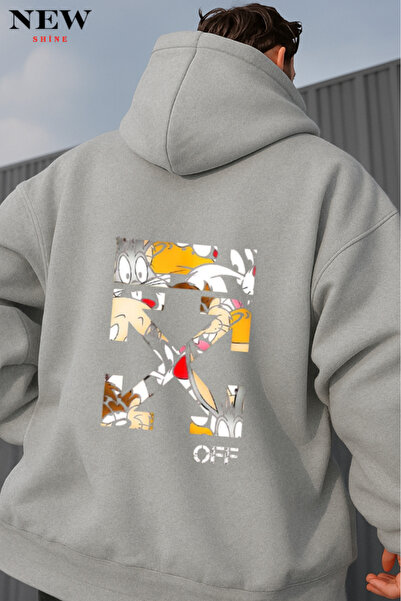 New Shine Φούτερ με χαρακτήρες κινουμένων σχεδίων με τύπωμα με κουκούλα