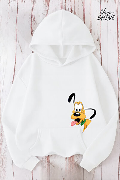 New Shine Câine cu imprimeu cu glugă Swea tricou