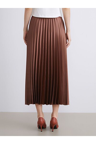 LC Waikiki Lcwaikiki Classic Elastic Waist Satin Pleated Skirt