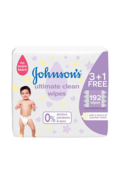 Johnson's Johnson's Baby Wipes Ultra Clean 3+1 Offer 192 Wipes