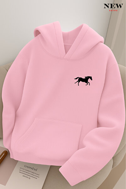 New Shine Dukserica sa kapuljačom i printom konja