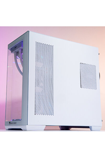 Jungle هيكل كمبيوتر Leopard AS-01 Galaxy متوسط الارتفاع مزود بأربع مراوح باللون الأبيض