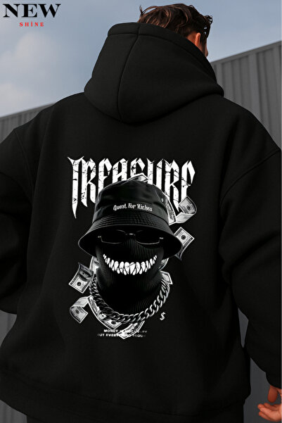 New Shine Φούτερ Treasure με τύπωμα με κουκούλα