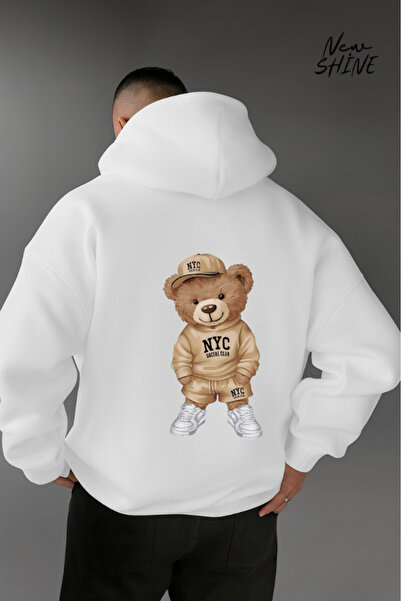 New Shine Hanorac cu glugă cu imprimeu Teddy Bear