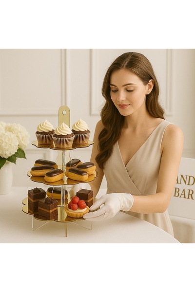 OEM Suport briose si prajituri, 3 etaje, demontabil, plexiglas transparent cu...