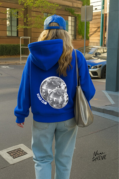 New Shine سويت شيرت بقلنسوة مطبوع عليه ديسكو كلوب