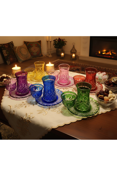 AKDEN STORE Cutting Decor Handcrafted Tea Cup Set