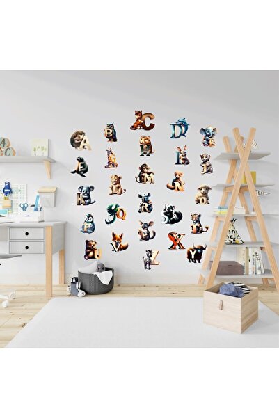 OEM Stickere Decorative Perete Alfabetul cu Animale – Autocolant Textil Premi...