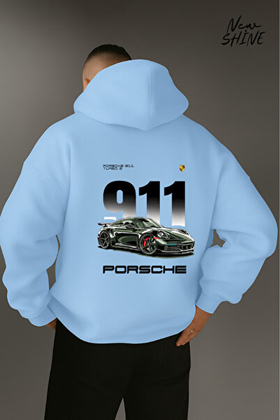 New Shine سويت شيرت بقلنسوة مطبوع عليه سيارة