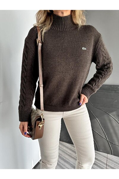 Zerrincan Giyim Pulover cu mâneci maro împletite, marca model