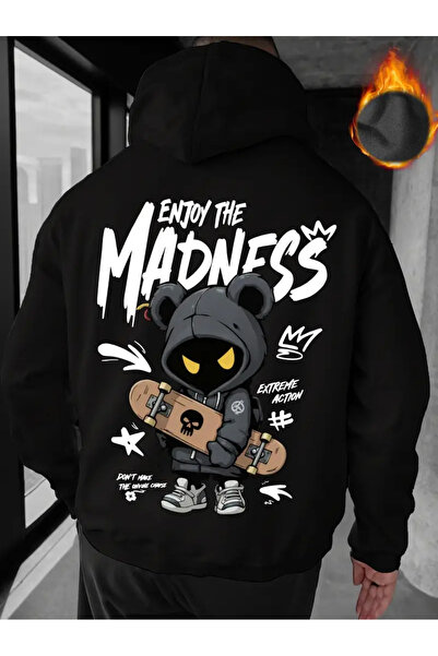 AEMİ Φούτερ με κουκούλα Unisex Enjoy The Madness με στάμπα, 100% βαμβάκι