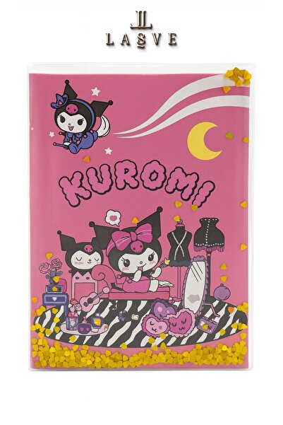 kuromi Heart-Shaped Liquid Heart-Filled Moving Cover Lined Notebook – Licensed