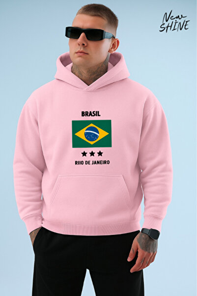 New Shine سويت شيرت برازيلي مطبوع بقلنسوة