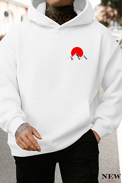 New Shine Crveni Mesec Štampano Sa kapuljačom Dukserica