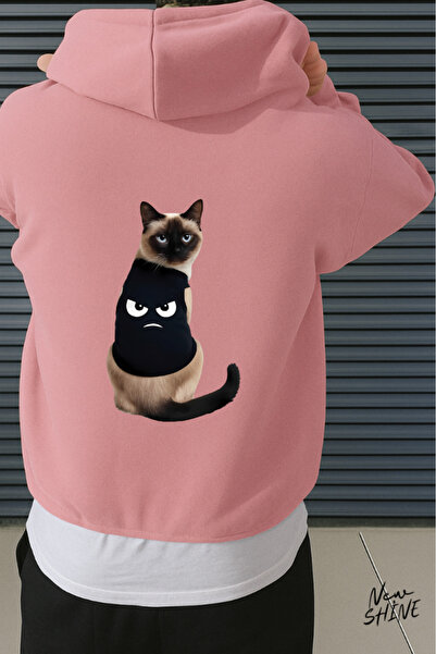 New Shine Hanorac cu glugă cu imprimeu pisică