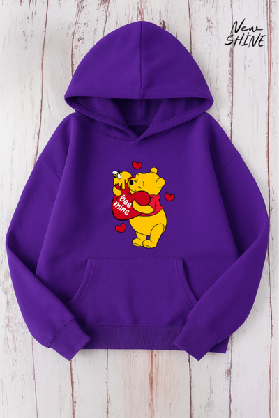 New Shine سترة بقلنسوة مطبوعة عليها دببة لطيفة