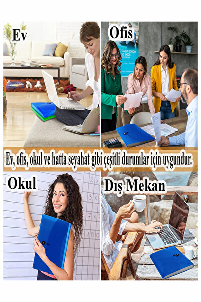 Artlantis Körüklü Dosya 13 Bölmeli 1 Adet A4 Akardiyon Dosya Düzenleyici 13 Cepli Lastikli Dosya Belge Düzenle