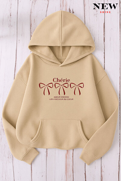 New Shine Φούτερ Cherie με τύπωμα με κουκούλα