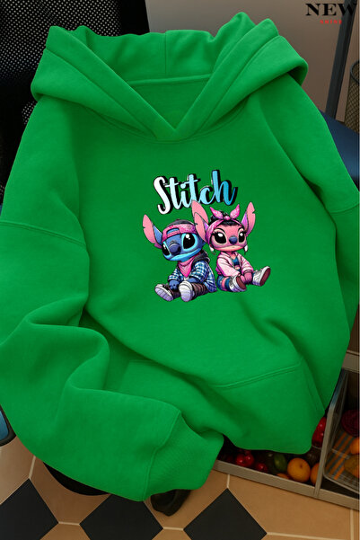 New Shine سويت شيرت بقلنسوة مطبوع عليه غرزة