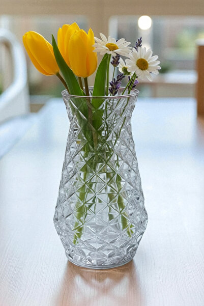 tremico 19cm Elmas Desenli Modern Damla Model Cam Vazo