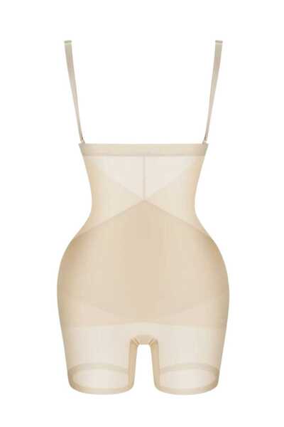 VEYA مشد كروس الكامل بثلاث طبقات صحي اللون بيج