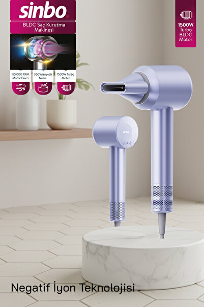 Sinbo SHD-1739 BLDC Saç Kurutma Makinesi Mavi – Sessiz, 4 Isı, 3 Hız Ayarı