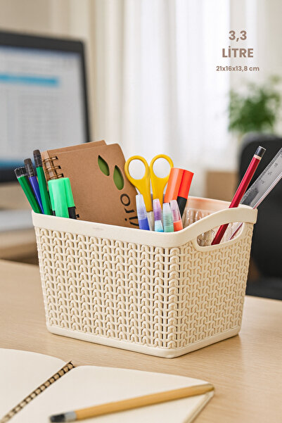 Melkan Home Örgü Desenli 3,3 Litre Çok Amaçlı Sepet – BPA’sız, Dayanıklı, Şık...