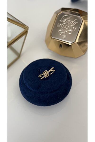 SU PERİSİ TAKI BİJUTERİ خاتم ذهبي قابل للتعديل مرصع بحجر الزركون مع تفاصيل مف...