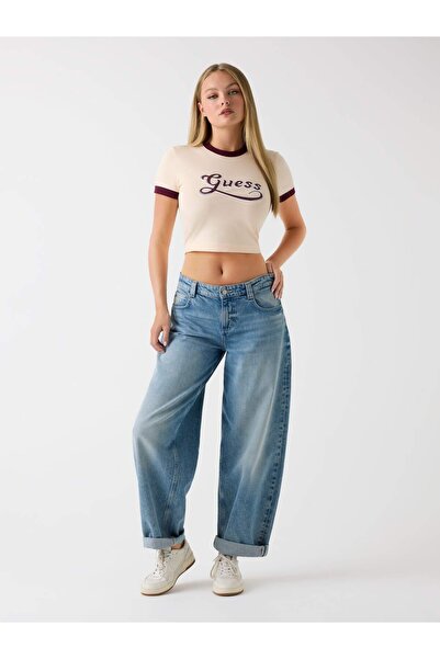 Guess Crop Cut Boxy Logo T-Shirt