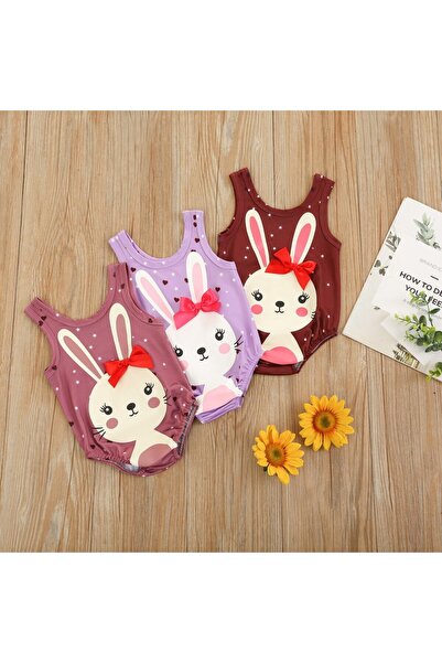 JollyMag Μαγιό Drool Rabbits με φιόγκο (Χρώμα: Μπορντό, Μέγεθος: 100)