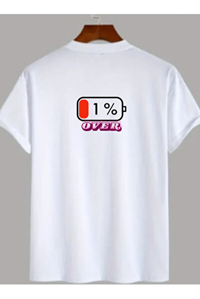 TİMİSİVA Unisex oversized OVER με τύπωμα 100% βαμβακερό μπλουζάκι με κοντό μα...