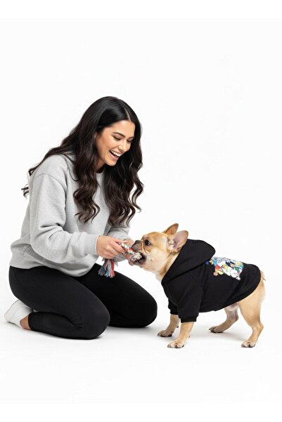 PetiliDünya Siyah tunes hoodie baskı kedi köpek kıyafeti sweatshirt