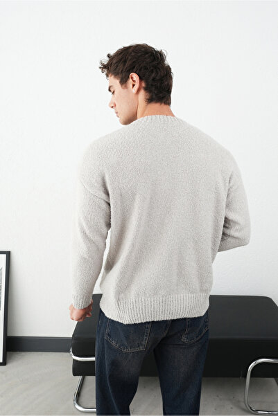 MARRAKECH Regular Fit Bisiklet Yaka Gri Basic Triko Kazak