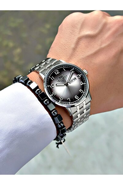 Slazenger Numeric Silver Color 10 Atm Water Resistance Steel Case Men's Wristwatch 2560.01Mr