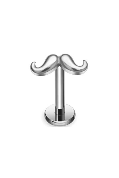 Blisse Piercing Unisex Bıyık Figürlü Tragus Helix Kıkırdak Dudak Çelik Piercing