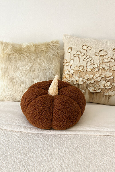 Madame Clean Home Teddy Decorative Pine Tree and Pumpkin Pillow and Inner-Filled Cushion