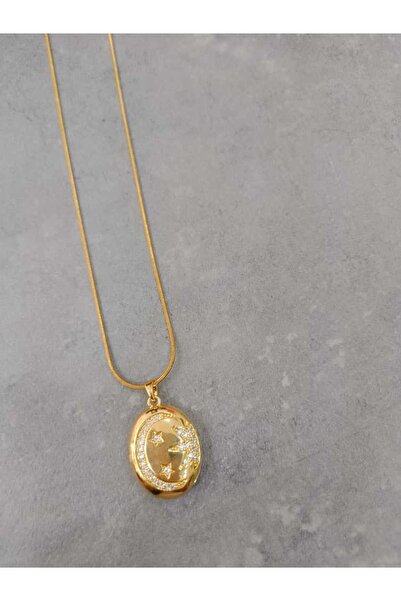 stainless steell PIRLANTALI AÇILIR KAPANIR KOLYE