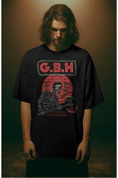 Fuddy Moda Unisex G.B.H Band Printed T-Shirt, Oversized Rock Music Themed T-S...