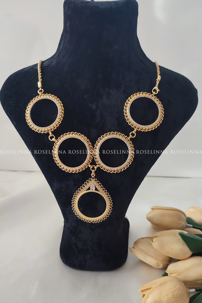 ROSELİNNA 5 Tam Altınlı Kolye, 5 Cumhuriyetli Kolye, Beşibirlik Kolye, Beşi B...