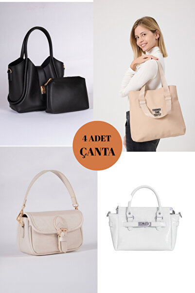 macsoo 4 черно-бели кремави светлобежови дамски чанти за ръка и рамо