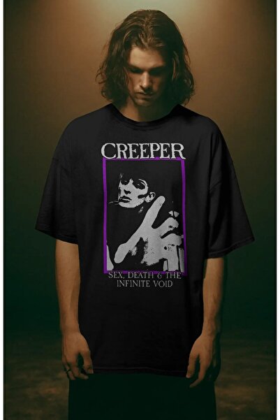 Fuddy Moda تي شيرت مطبوع للجنسين، تي شيرت كبير الحجم ذو طابع فرقة الروك برقبة دائرية