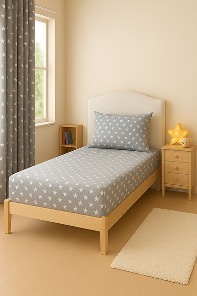 sehra Single Cotton Fitted Sheet + 1 Pillowcase Set Quality Durable Children's Pattern Set