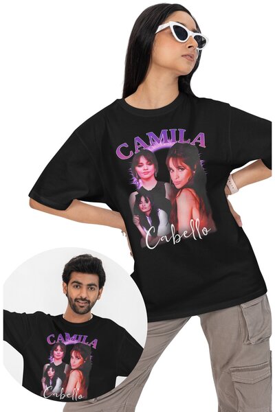 Fuddy Moda Unisex majica sa printom Camile Cabello, muzika kao tema Oversize ...