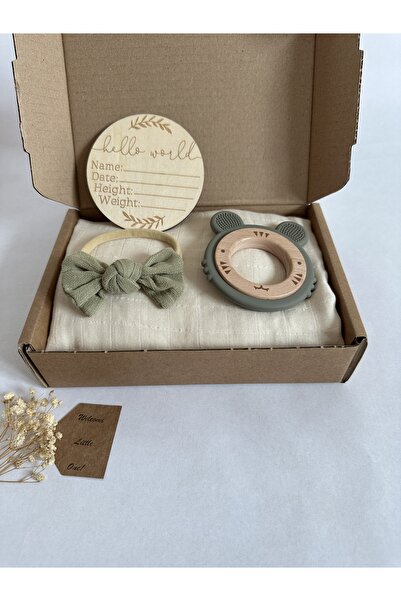 Amla Cutie cadou pentru bebelusi - muselina, jucarie dentitie, placuta hello ...