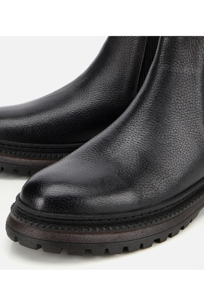 Hotiç Erkek Deri Siyah Lastik Detaylı Chelsea Bot