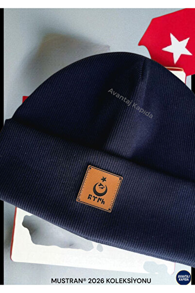 Mustran Дорослий турецький письмовий берет із зіркою та півмісяцем, шкіряною етикеткою, унісекс, бавовняний рибана – Національна серія