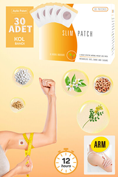 Slim Patch 30 Adet Kol Bandı , Kol Bölgesi İçin Özel Formülize Edilmiş Yağ Er...