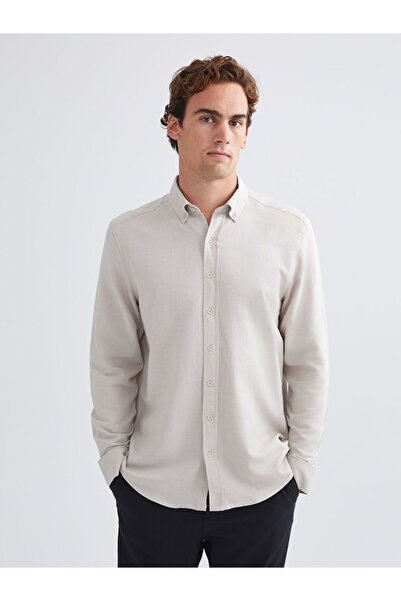 LC Waikiki SOUTHBLUE Regular Fit Uzun Kollu Armürlü Erkek Gömlek